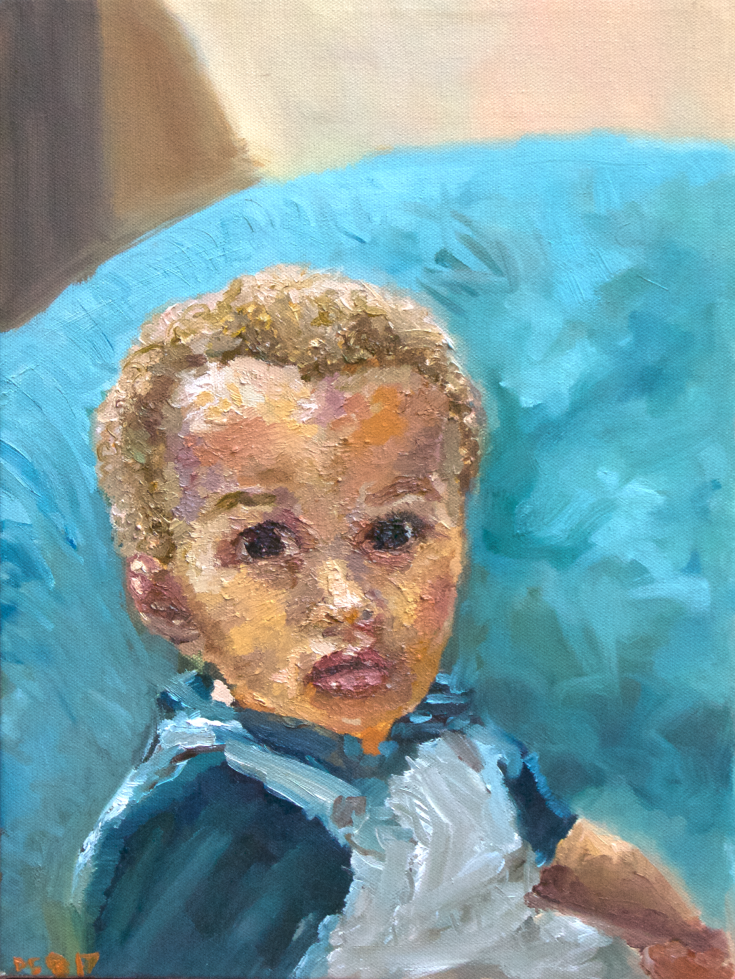 Rochelle's Nephew. Oil on Canvas. 16x12. Commission.